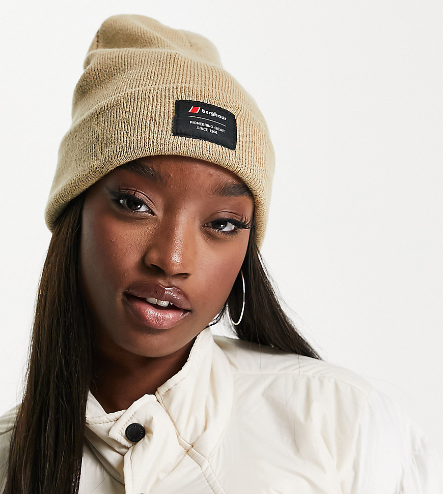 Berghaus Heritage Badge Beanie In Camel Exclusive At Asos-neutral