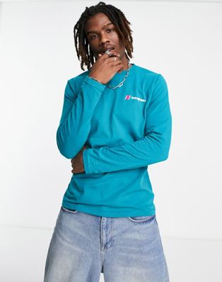 Berghaus Heritage Front and Back logo long sleeve t-shirt in teal