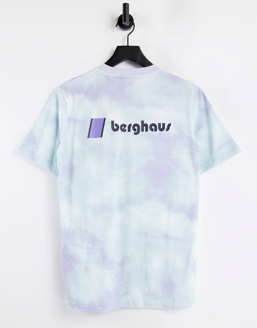 Berghaus Heritage Front and Back logo t-shirt in purple tie dye