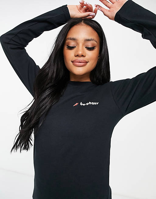 Berghaus Heritage front and back long sleeve t-shirt in black