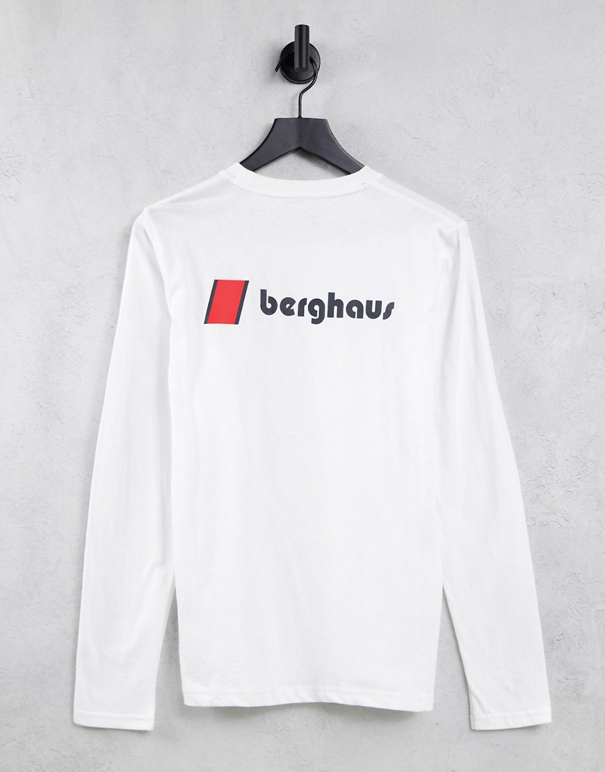 Berghaus Heritage front and back long sleeve t-shirt in white