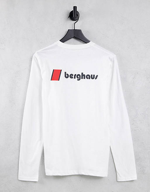 Women Berghaus Heritage front and back long sleeve t-shirt in white 
