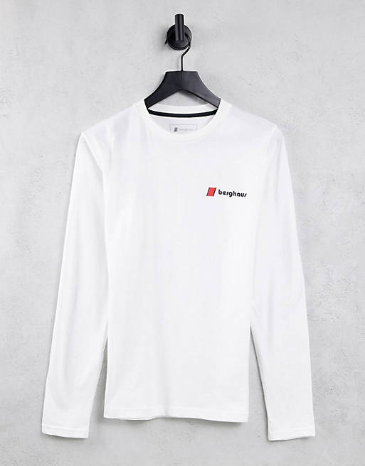 Women Berghaus Heritage front and back long sleeve t-shirt in white 