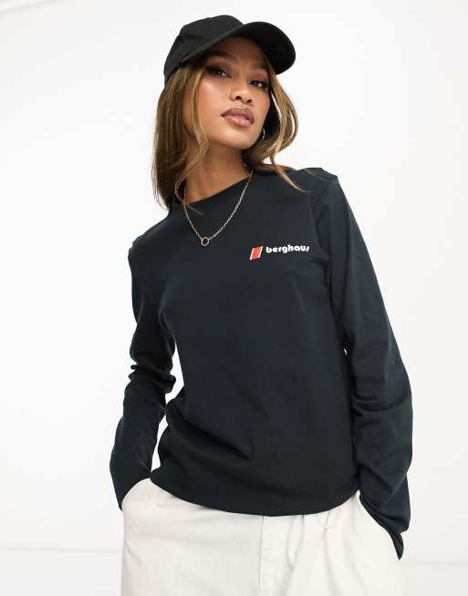 Berghaus - Heritage - Langærmet sort T-shirt med front- og ryglogo