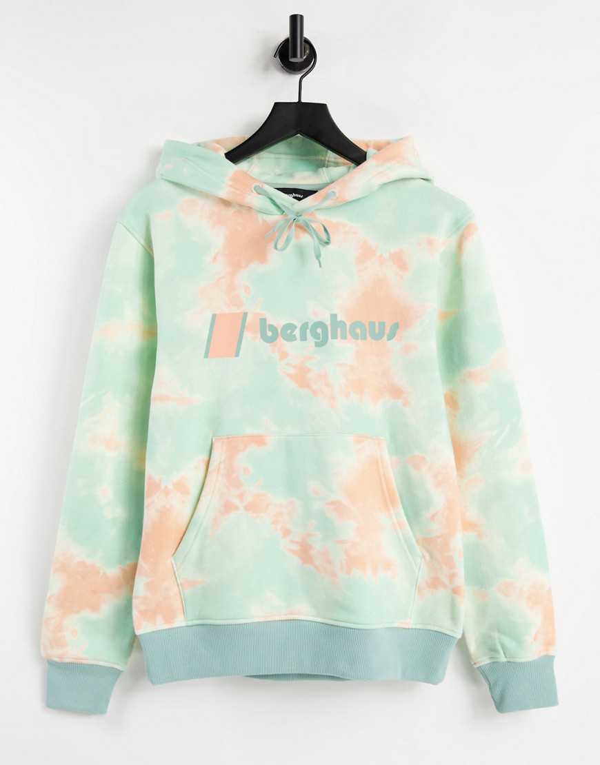 Berghaus Heritage logo hoodie in pink tie dye