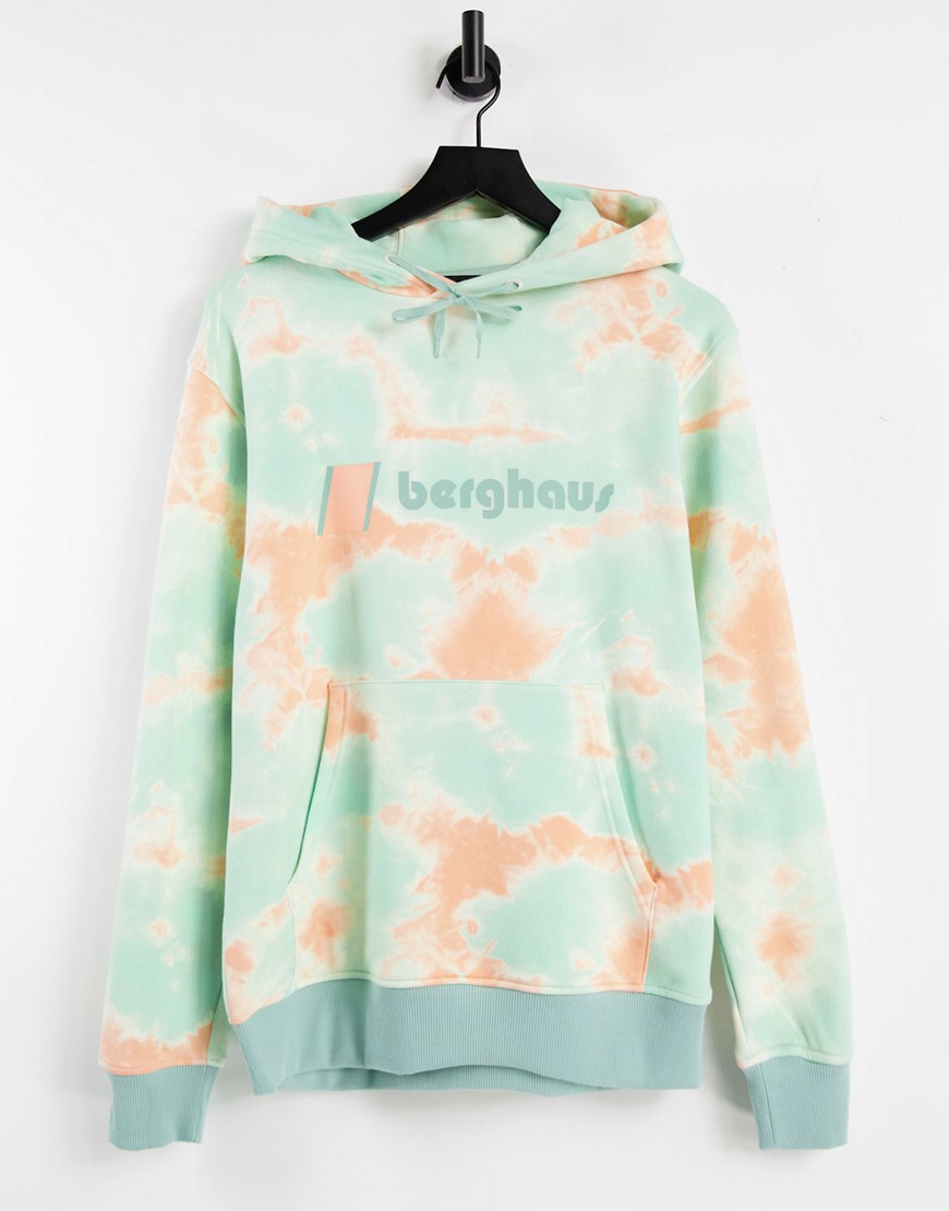 Berghaus Heritage logo hoodie in tie dye-Pink