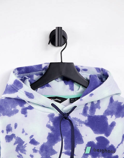 Women Berghaus Heritage Small Logo hoodie in purple tie dye 