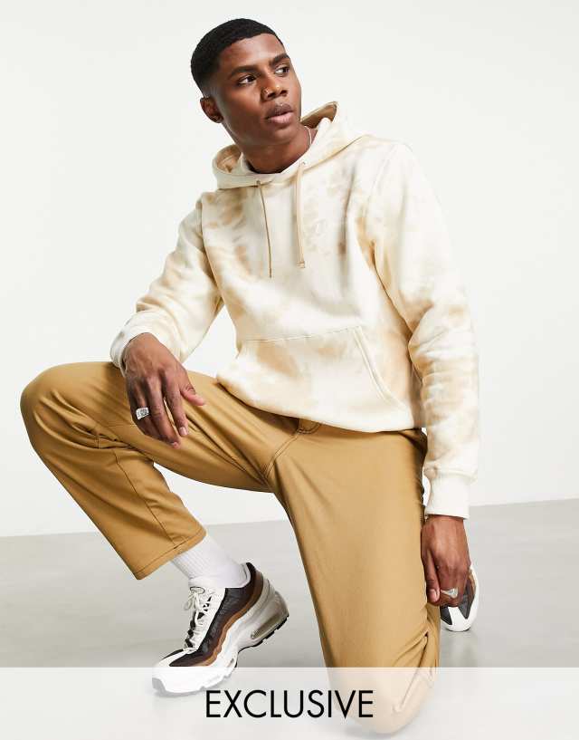 Berghaus Heritage Small Logo tie dye hoodie in beige Exclusive at ASOS