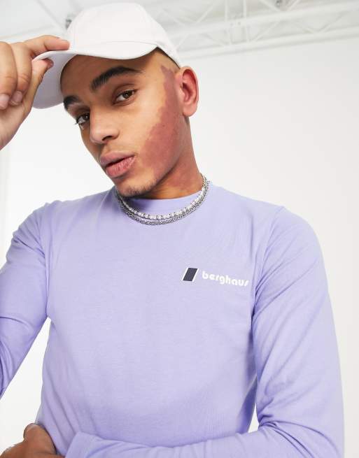 Berghaus - Heritage - T-shirt a maniche lunghe viola con logo sul davanti e sul retro, 2 di 4