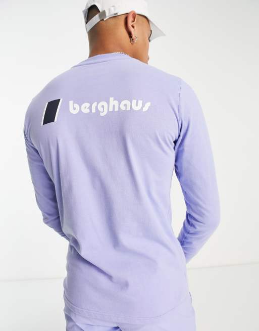 Berghaus - Heritage - T-shirt a maniche lunghe viola con logo sul davanti e sul retro, 3 di 4