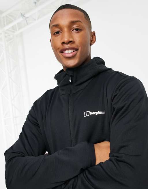 Berghaus – Keppla – Fleece-Jacke in Schwarz mit Kapuze und Reißverschluss