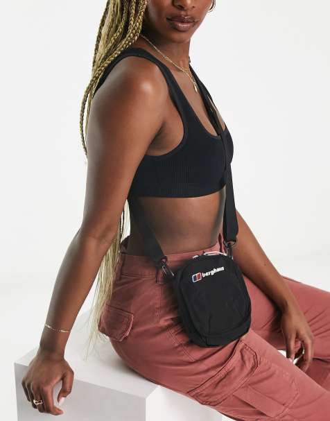 Berghaus logo cross body flight bag in black - view 1