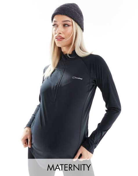 Berghaus Maternity 24/7 half-zip long sleeve tech top in black - view 1
