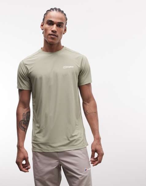 Berghaus Men's 24/7 crew short sleeve tech tee in light green
