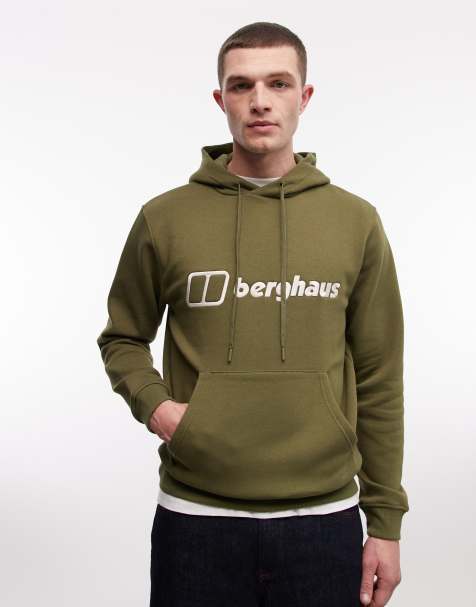 Berghaus Men's logo hoodie in dark green - view 1