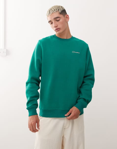 Berghaus Midlayer men's logo crew sweater in dark green - view 1