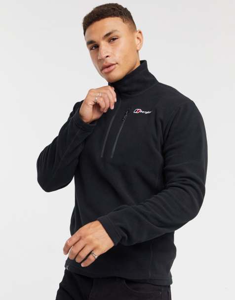 Berghaus Midlayer men's prism micro half zip polartec fleece in black - view 1
