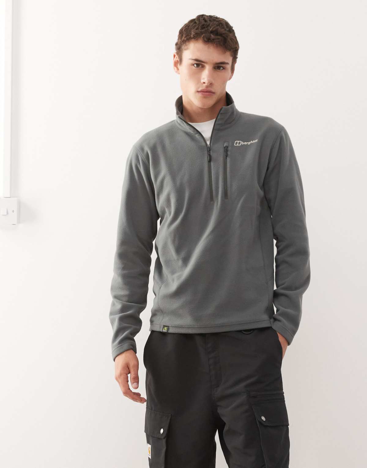 Berghaus Midlayer men's prism micro half zip polartec fleece in grey