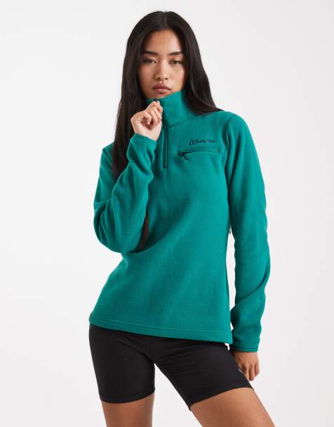 Berghaus Midlayer women's prism 2.0 micro half zip polartec fleece in dark green - view 1