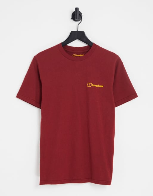 Berghaus Mont Blanc Mountains t-shirt in burgundy , 2 of 4