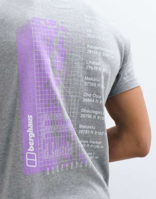 Berghaus Mount 10 essential graphic t-shirt in grey marl, 5 of 5