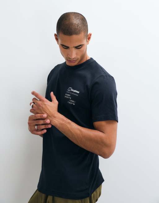 Berghaus Mount 10 essential graphic t-shirt in jet black, 5 of 5