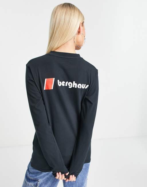 Berghaus - Org Heritage - T-shirt a maniche lunghe nera con logo sul davanti e sul retro , 3 di 4