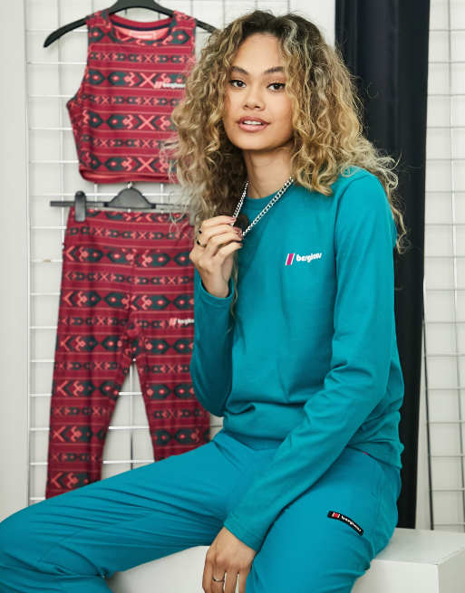 Berghaus - Org Heritage - T-shirt manches longues avec logo sur le devant et au dos - Bleu sarcelle, 3 de 4