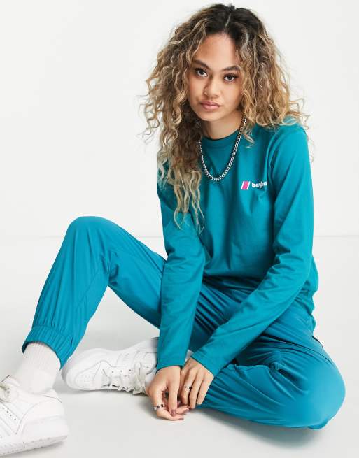 Berghaus - Org Heritage - T-shirt manches longues avec logo sur le devant et au dos - Bleu sarcelle, 4 de 4