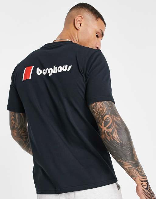 Berghaus Original Heritage front and back logo t shirt in black ASOS