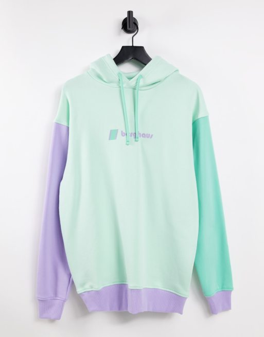 Berghaus – Oversize-Kapuzenpullover in Blau/Lila