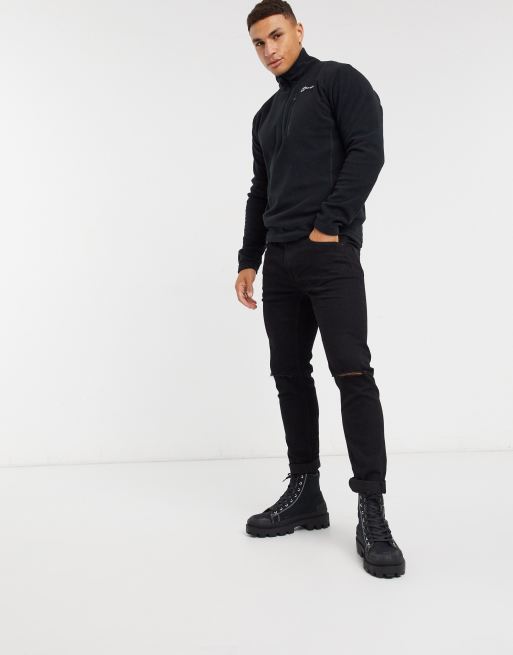 Berghaus Prism 1 4 zip fleece in black ASOS