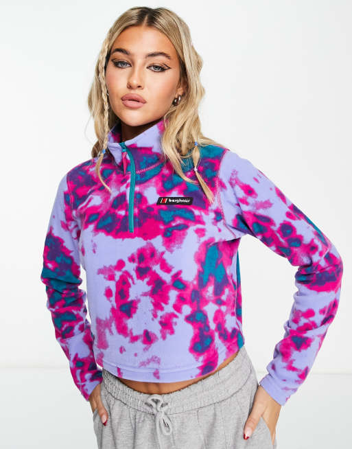 Berghaus - Prism - Cropped fleece met 1/4 rits in fuchsia tie-dye 