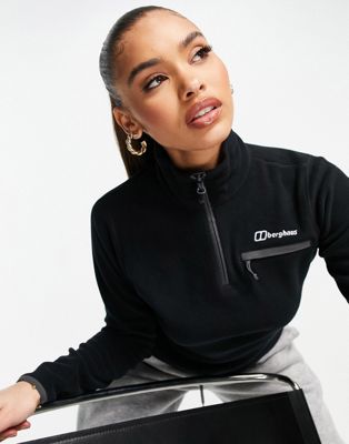 Berghaus – Prism Micro – Sweatshirt aus Fleece in Schwarz mit 1/2-Reißverschluss