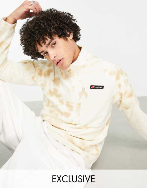 Berghaus – Prism Printed Trango – Beżowy polar w aztecki wzór tie dye z suwakiem pod szyją – Tylko w ASOS
