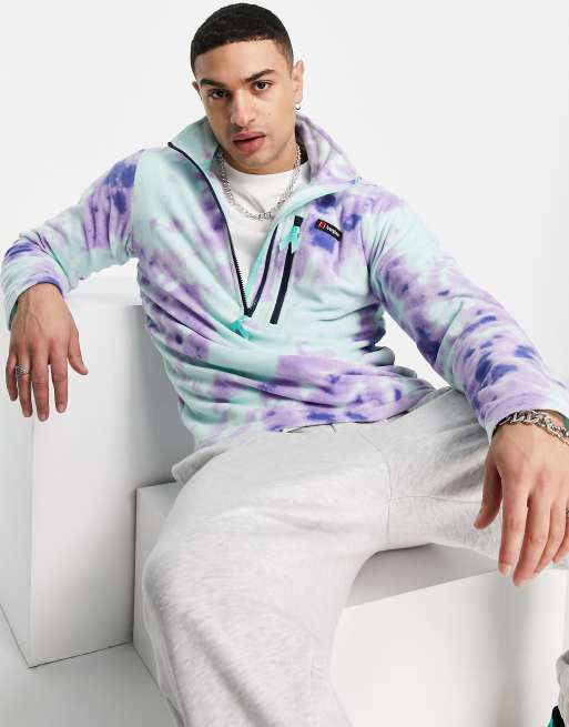 Berghaus – Prism Trango – Fleece-Oberteil in lila Batikmuster mit halblangem Reißverschluss