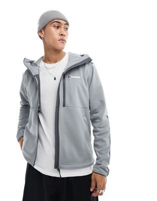 Berghaus Reacon hooded fleece zip-up jacket in light grey