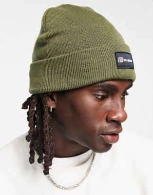 Berghaus Recognition logo patch knitted beanie in khaki