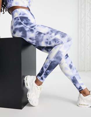 Blue Tie Dye Yoga Pants