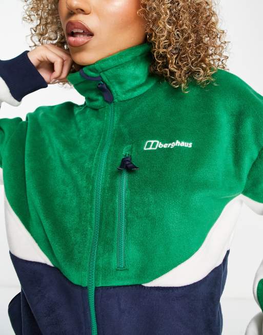 Berghaus Retorise fleece full zip jacket in green and navy color