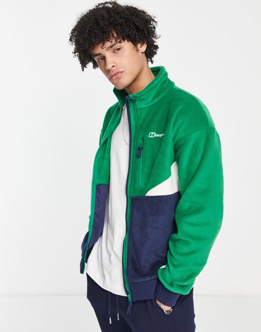 Berghaus - Retorise - Jack van fleece in groen en marineblauw