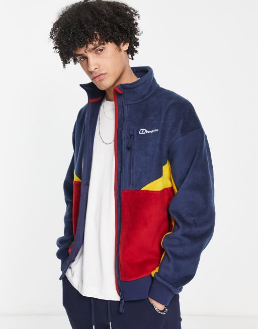 Berghaus - Retorise - Jack van fleece in marineblauw en rood