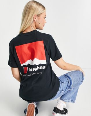Berghaus Skyline Lhotse backprint t-shirt in black