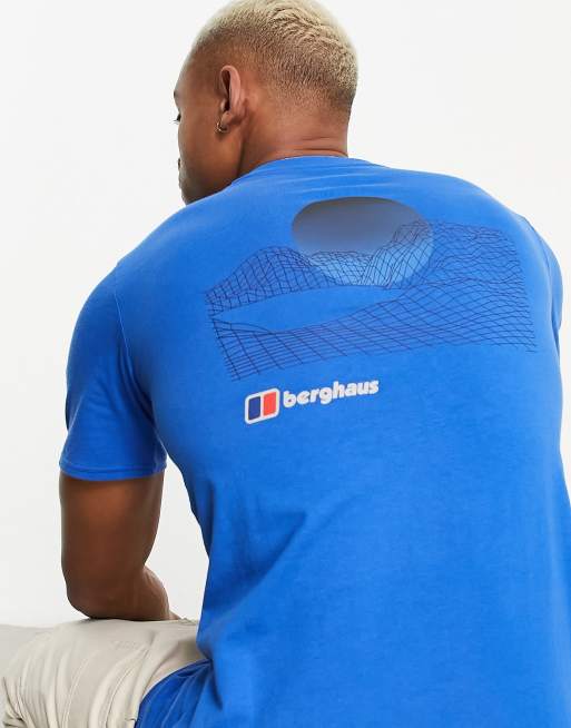 Berghaus Snowdon sun back print T shirt in blue