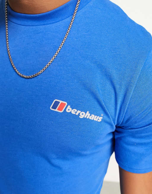 Berghaus Snowdon sun back print T shirt in blue