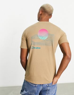 Berghaus Snowdon t-shirt with back sun print in tan - ASOS Price Checker