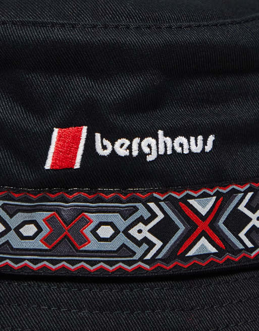 Berghaus – Svart solhatt med mönstrat brätte, 3 av 4