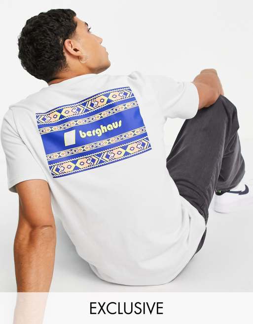 Berghaus – Szary T-shirt z azteckim wzorem – Tylko w ASOS