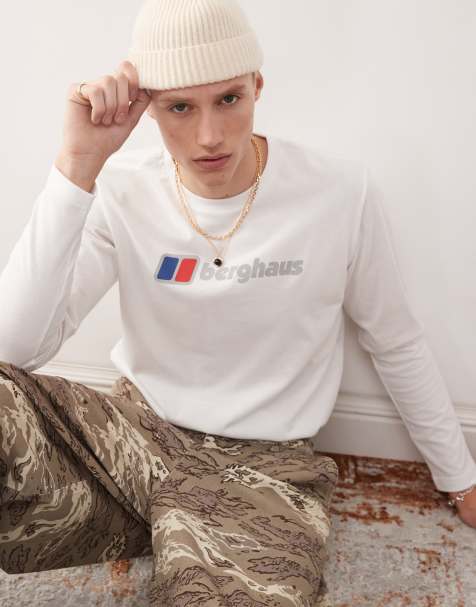 Berghaus T-shirt berghaus big logo long sleeve t-shirt in pure white
