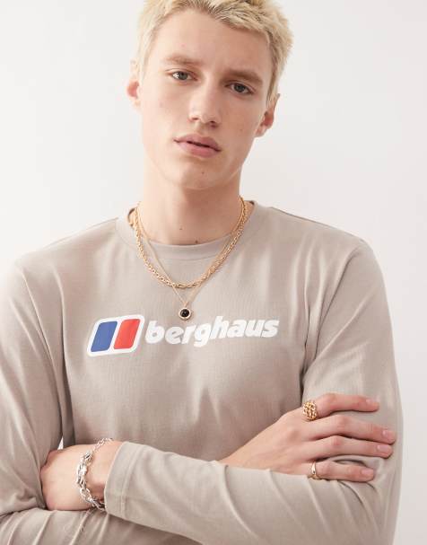 Berghaus T-shirt berghaus big logo long sleeve t-shirt in taupe
